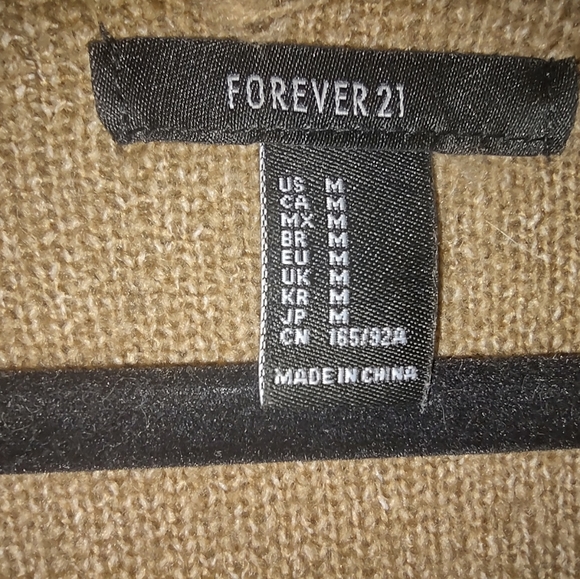 Forever 21 tan long knit hooded coat - Picture 5 of 5